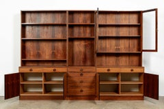 Mid-Century Swedish Rosewood Wall Unit Bookcase Bertil Fridhagen, Bodafors 1960s