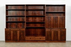 Mid-Century Rosewood Bookcase Dropdown Wall Unit Bertil Fridhagen Bodafors 1960s