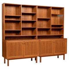 Coppia di librerie in teak in stile moderno svedese della metà del secolo, anni ’60