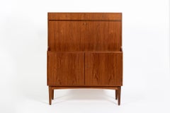 Mid-Century Danish Modern Teak Secretary Desk Cabinet 1960s