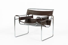 Mid Century Brown Wassily Chair by Marcel Breuer for Stendig 1960s, 2 Available