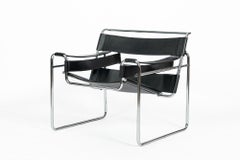 Vintage Mid Century Black Wassily Chair by Marcel Breuer (attr.) 1970s