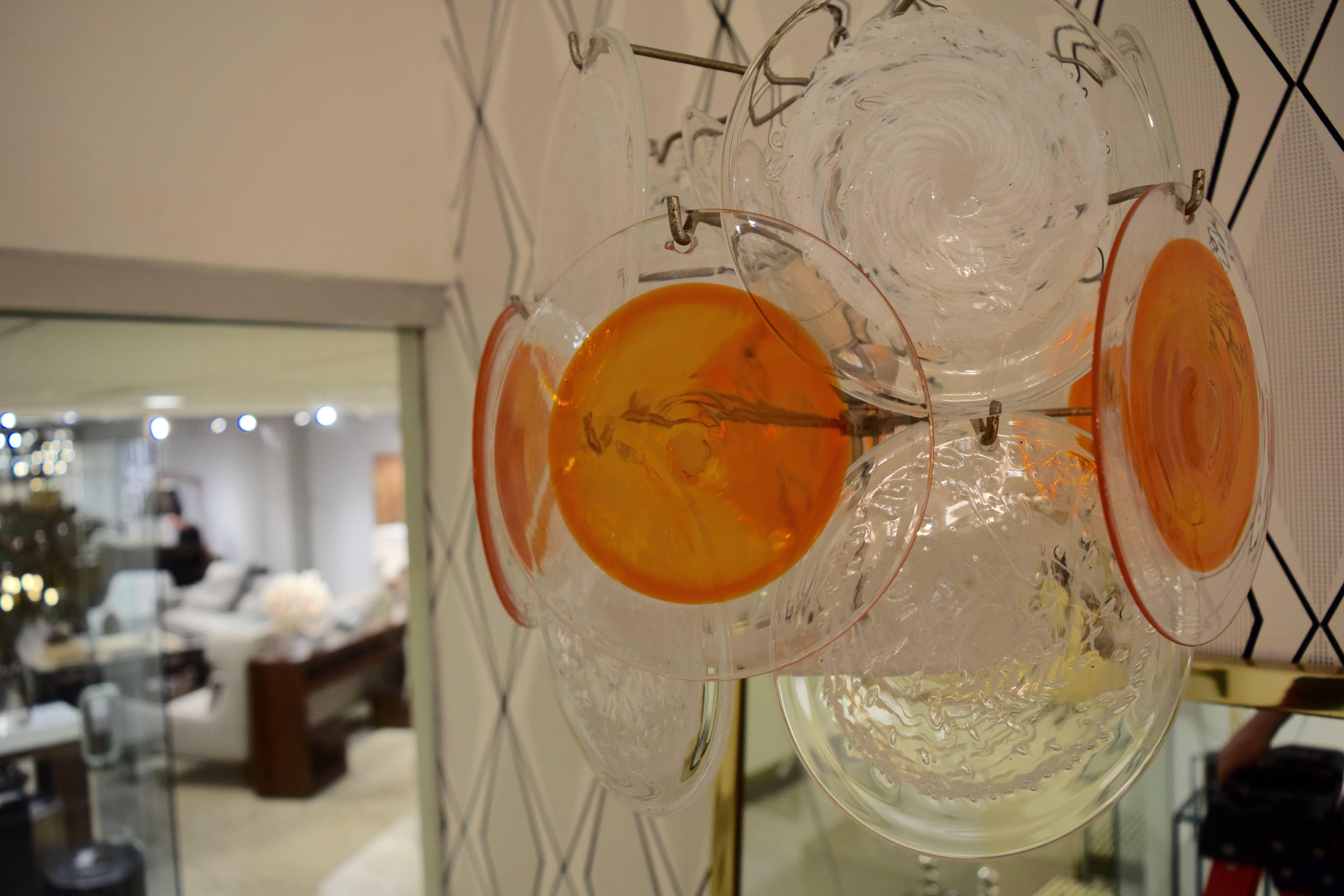 20th Century Orange Mazzega Chandelier 