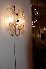Pair of Austrian Brass and Crystallized Glass Sconces