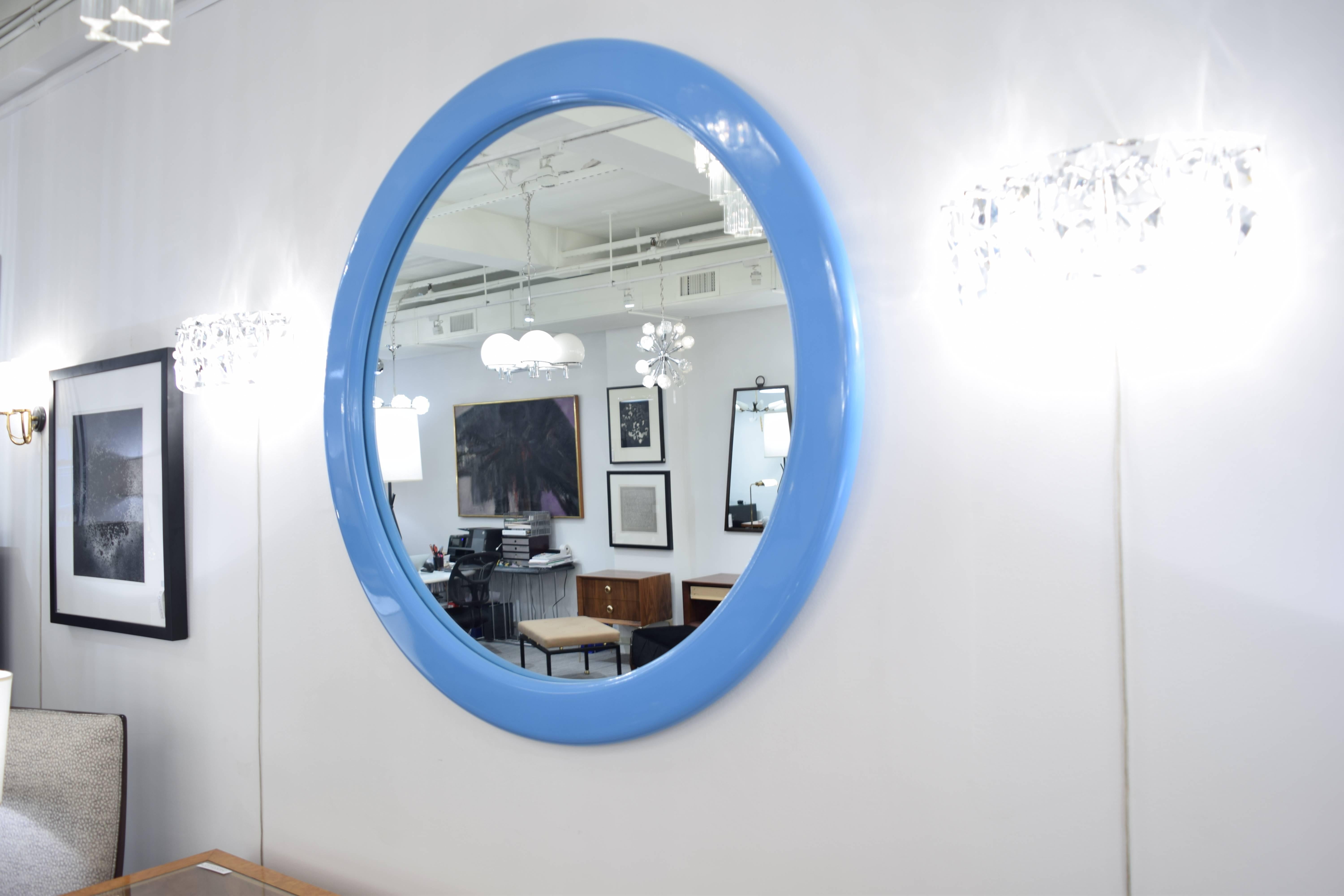 Mid-Century Modern Oversized 1970's Glam Lacquered Mirror For Sale