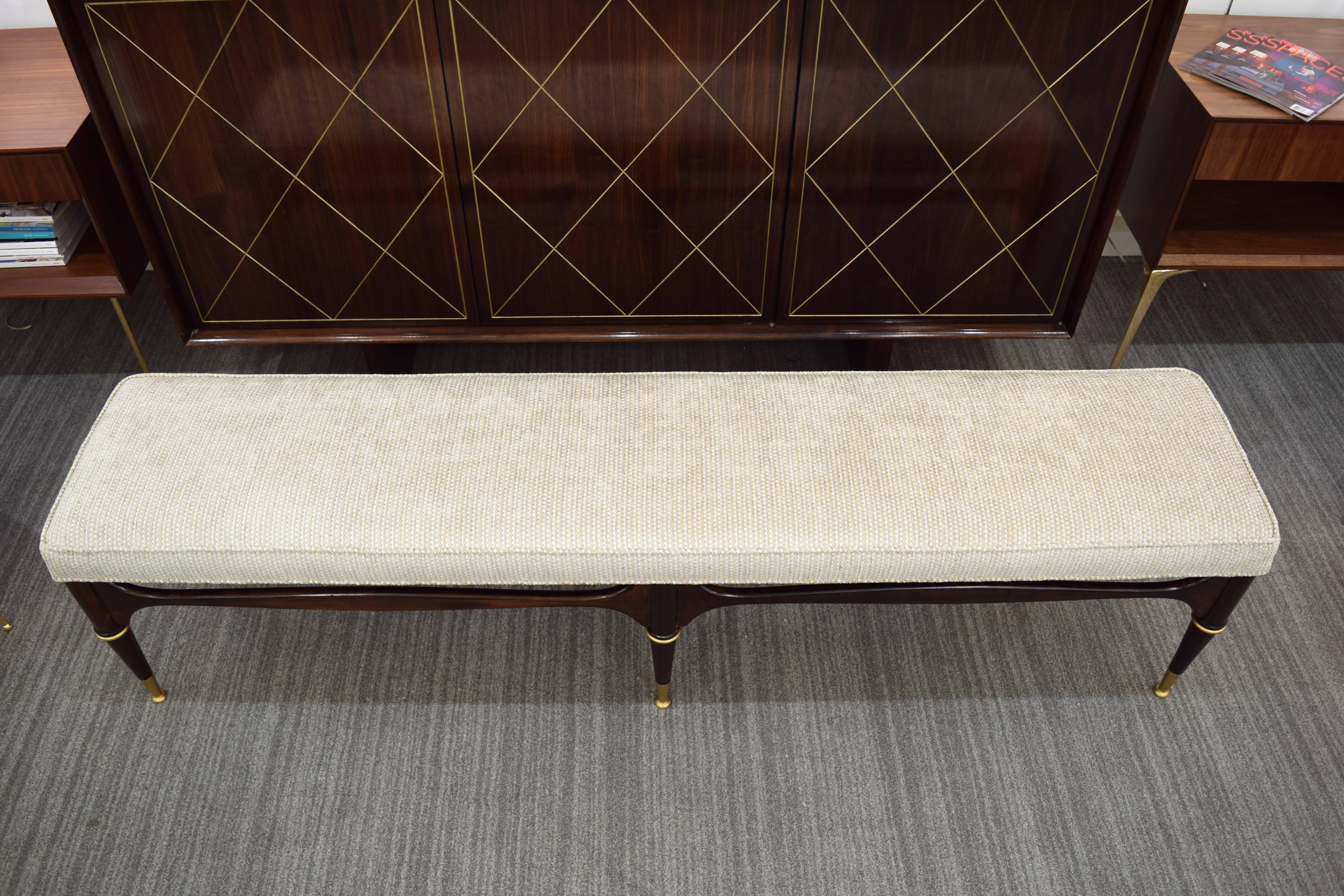 Brass Scuptural bench in the manner of Gio Ponti
