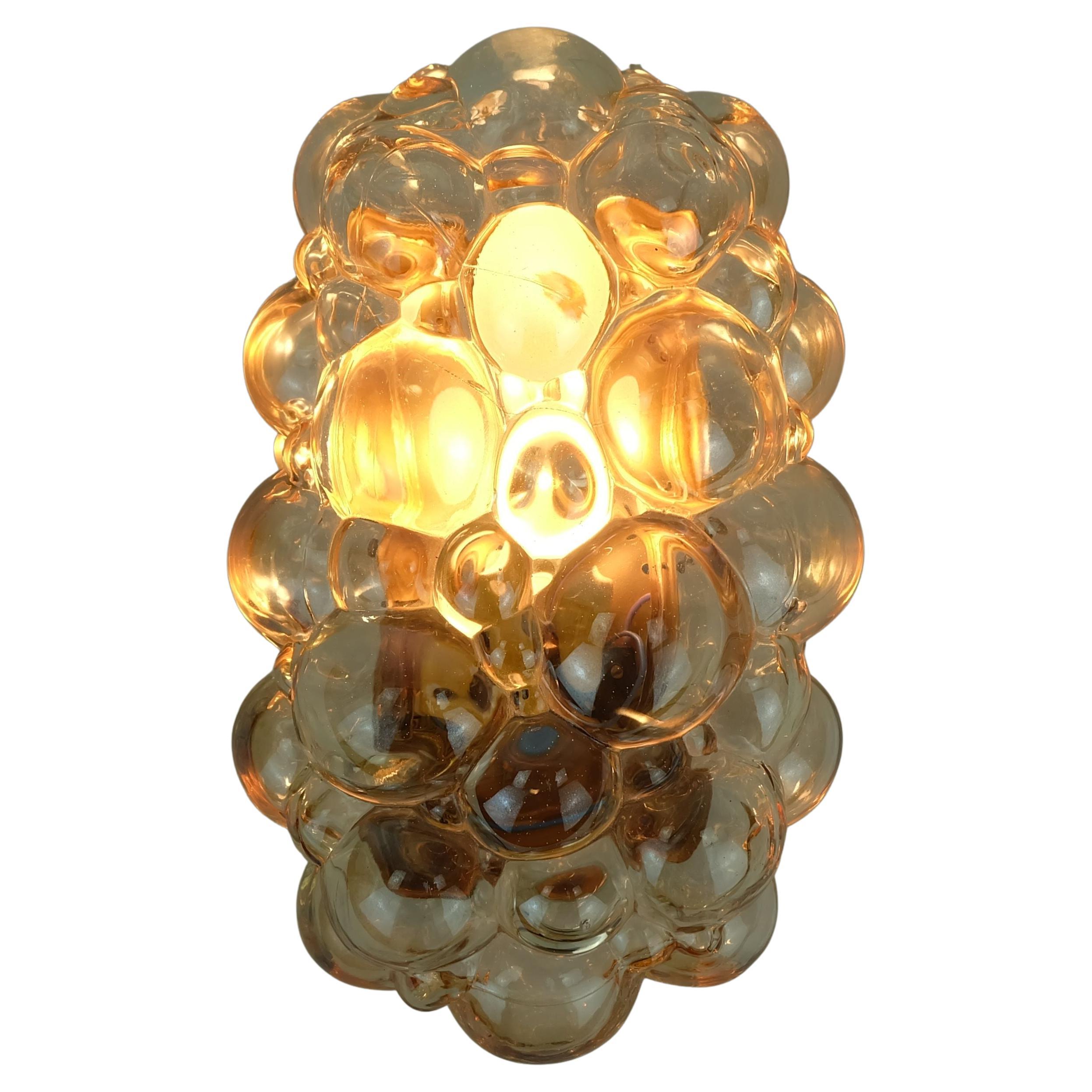helena tynell 1970
s mid century limburg bubble amber glass SCONCE