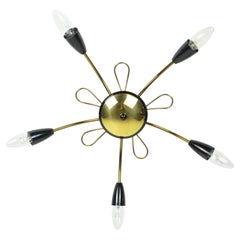 1950s mid century sputnik spider CEILING LAMP chandelier brass stilnovo era