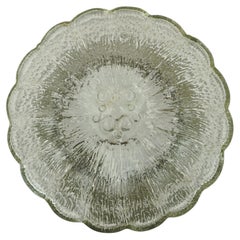 vintage 1970s mid century SCONCE or CEILING FIXTURE petal-shaped glass shade