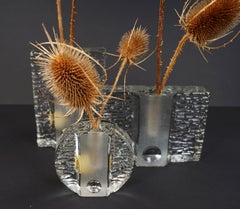 set of 3 solifleur BLOCK VASES walther glas 60s 70s op art arrangement vases