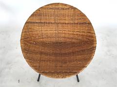 Wicker and Iron Scoop Bucket Chairs