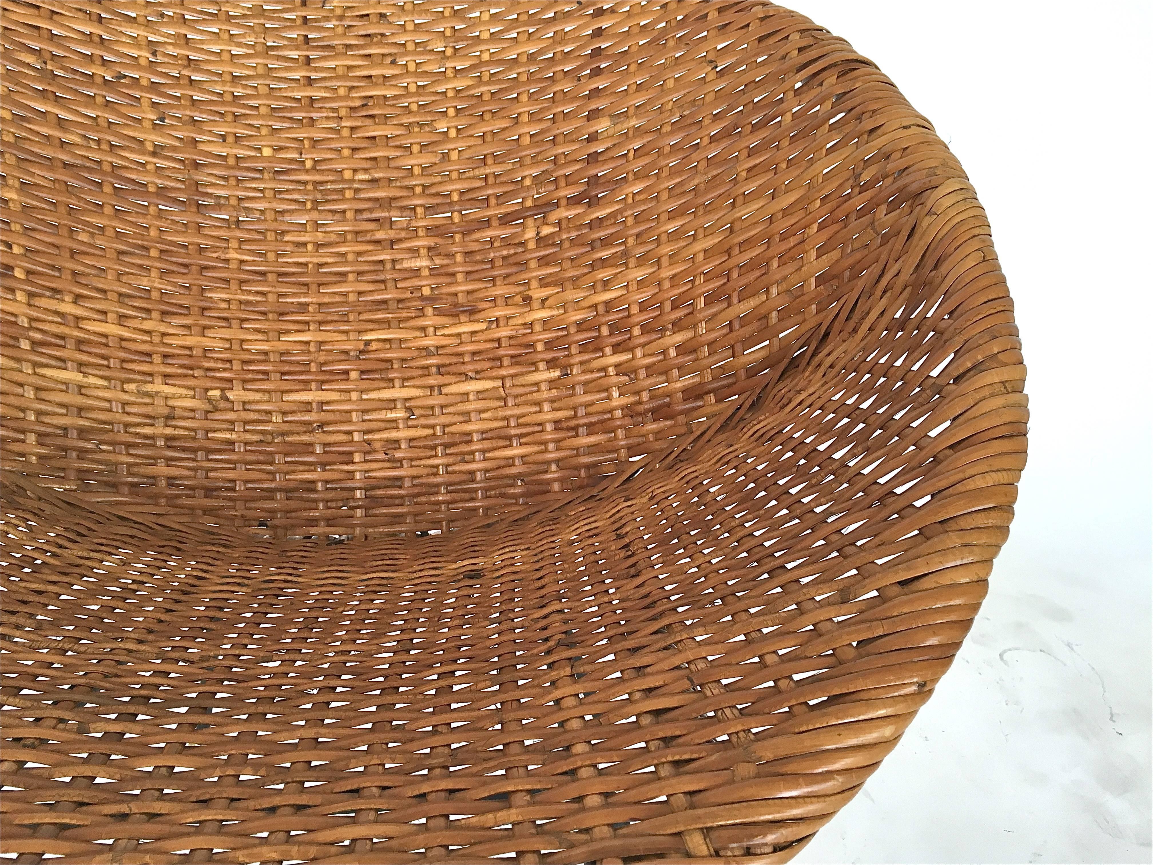 Woven Wicker and Iron Scoop Chairs 2