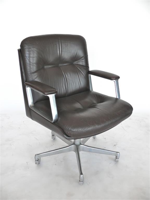Italian Leather Office Chairs For At 1stdibs Great Italian Leather Office Chair In The Style Of Osvaldo Borsani With 5 Star Aluminum Base