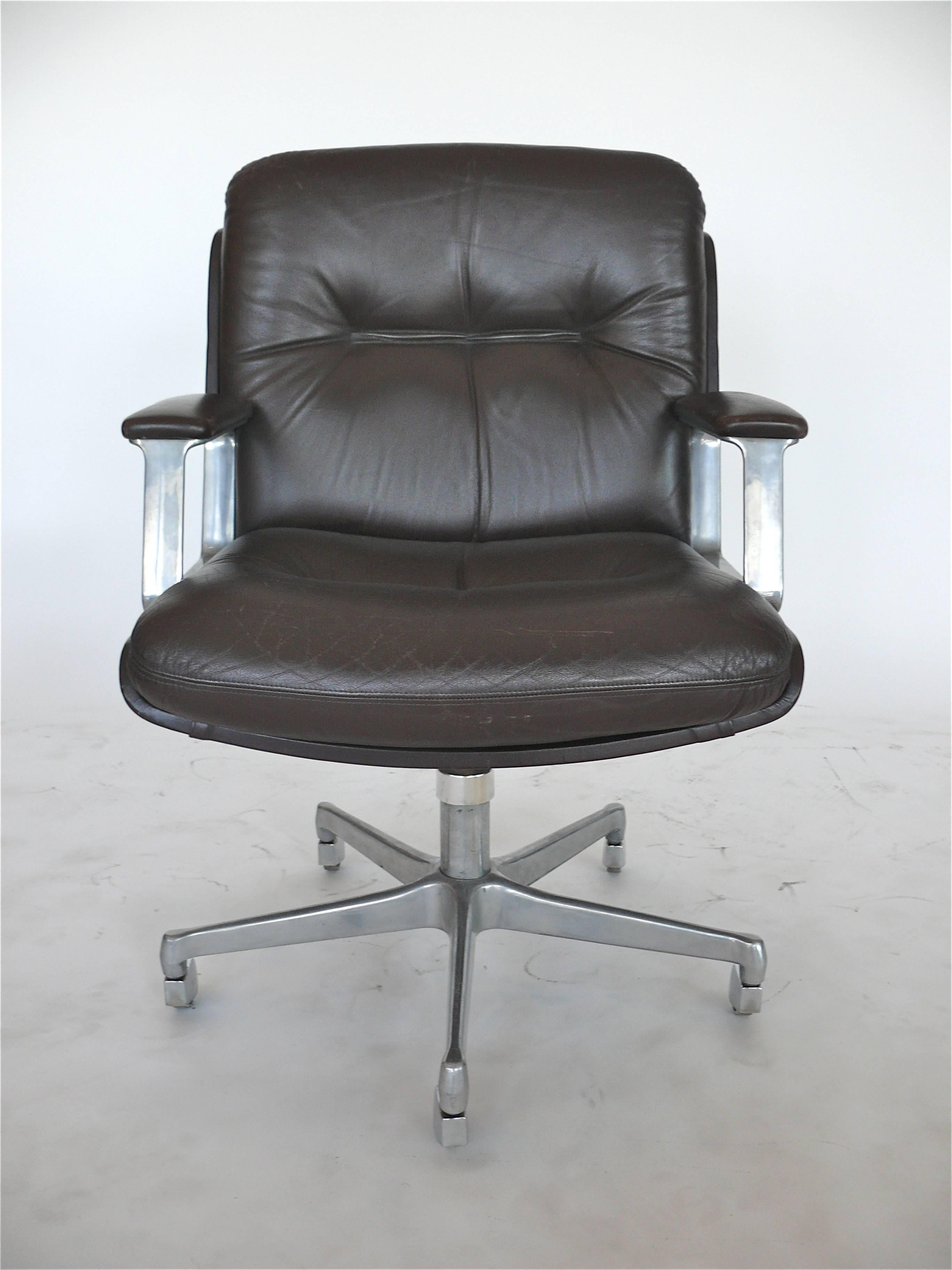 Italian Leather Office Chairs In Excellent Condition In Beverly Hills, CA