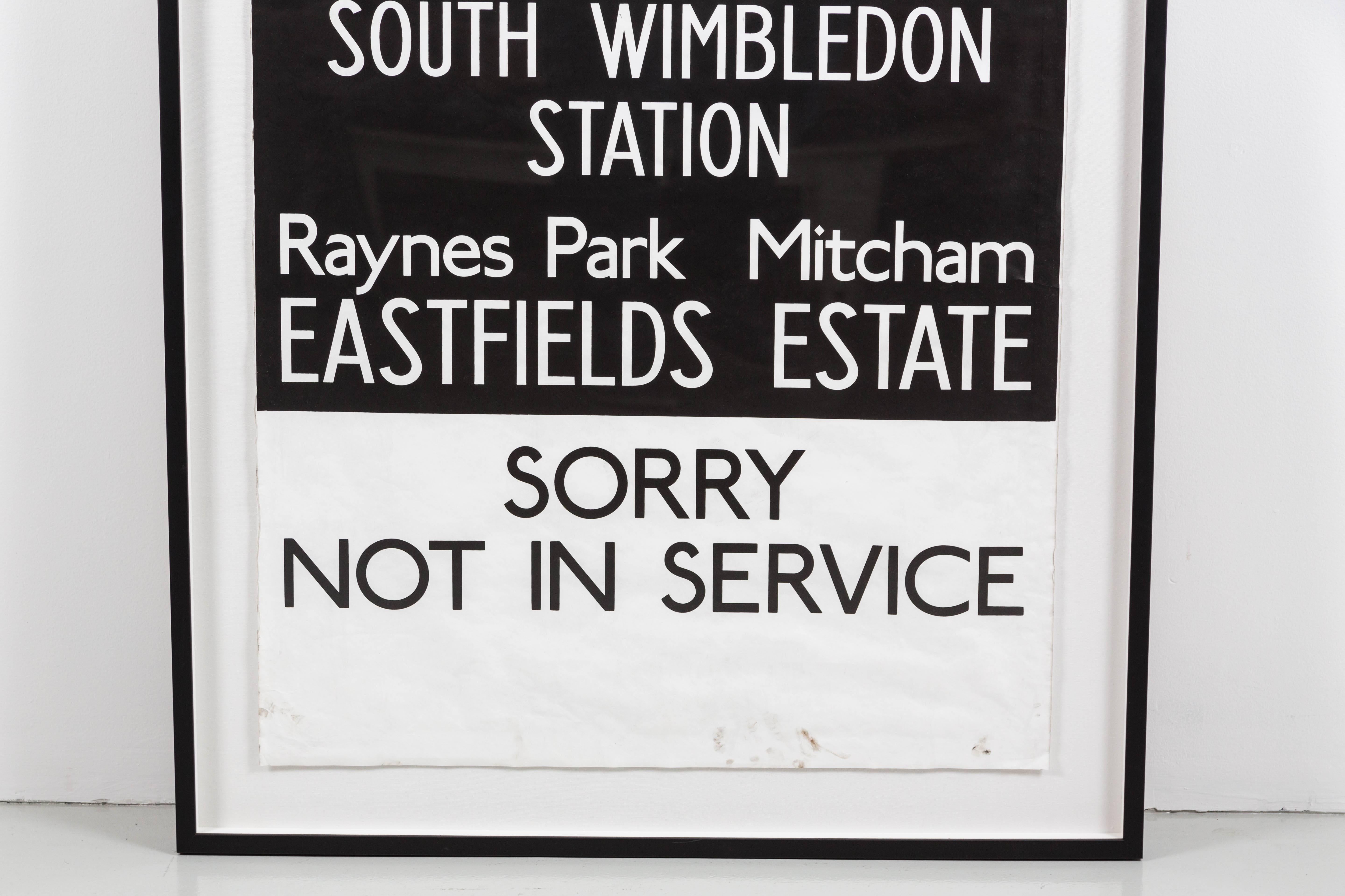 English Vintage London Bus Sign