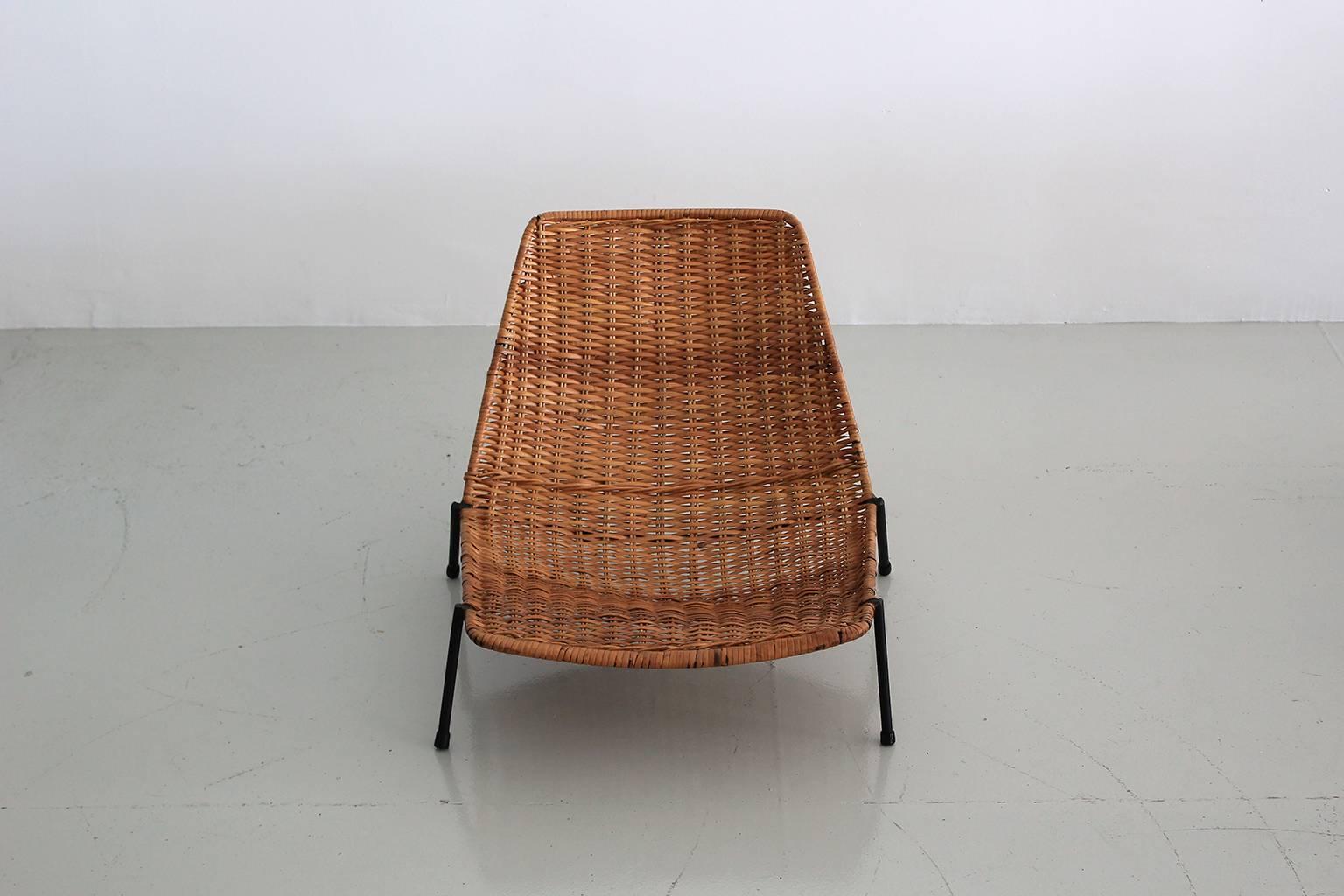 Mid-20th Century Woven Wicker Pool Chairs 