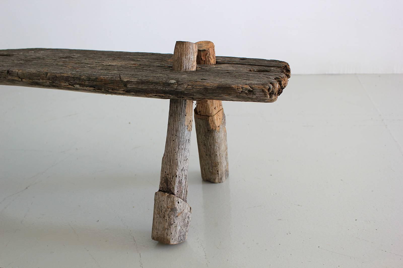 18th Century and Earlier Primitive Wood Bench