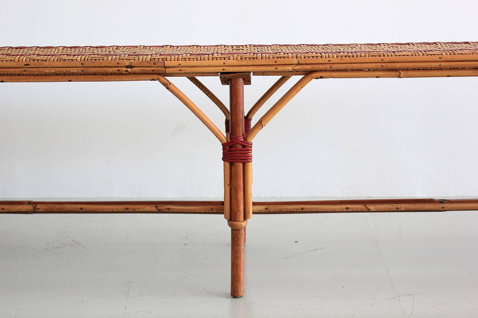 Rattan Extra Large French Cafe Bench