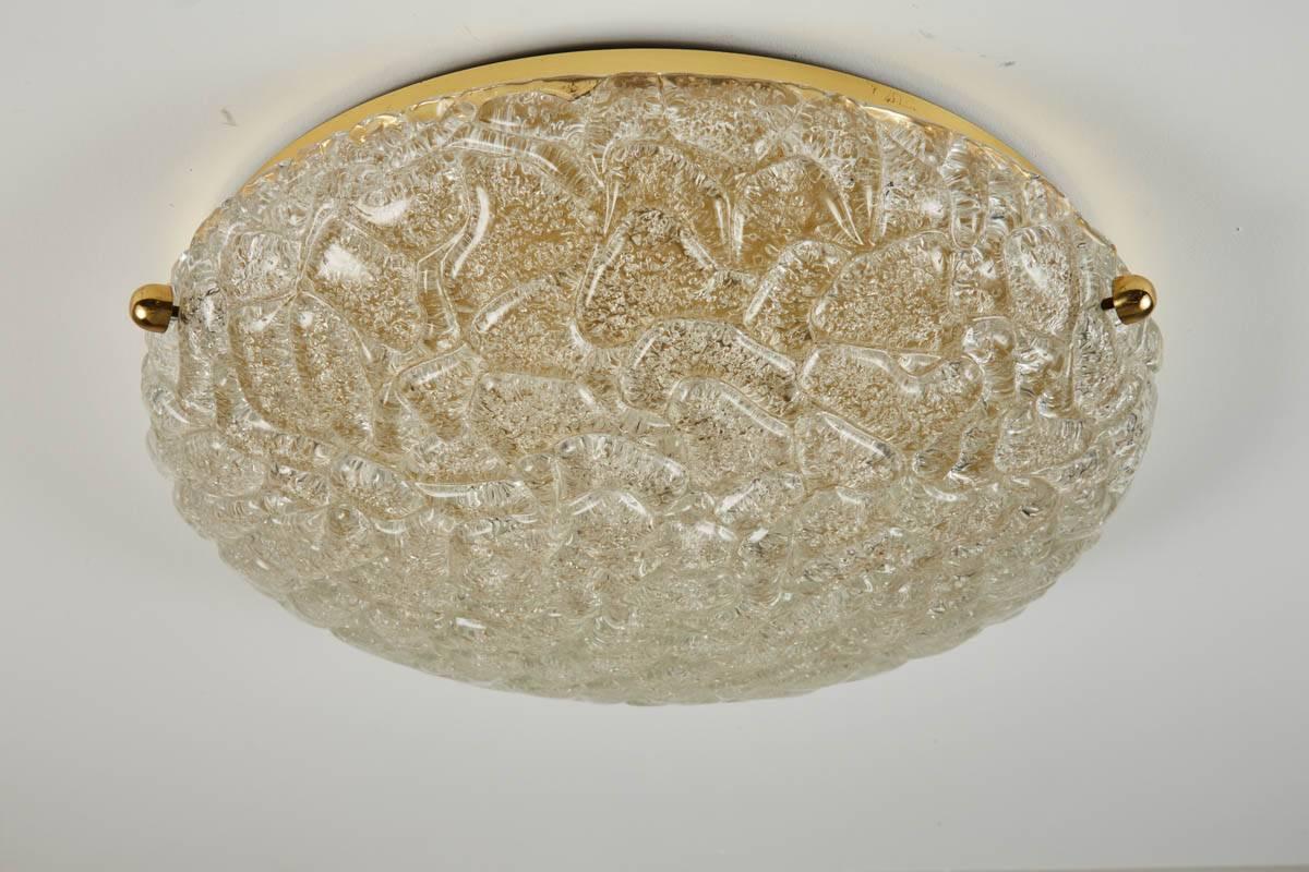 German Glass Flush Mount In Excellent Condition In Beverly Hills, CA