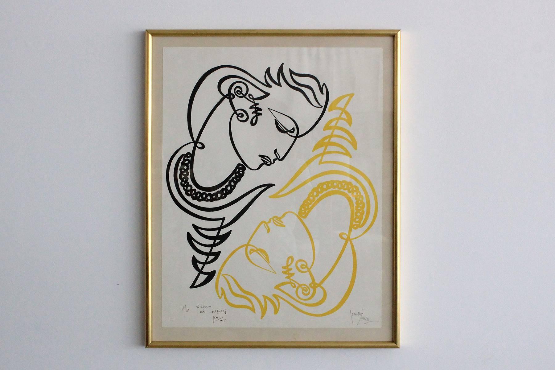 Jean Negulesco Continuous Line Drawing In Excellent Condition In Beverly Hills, CA