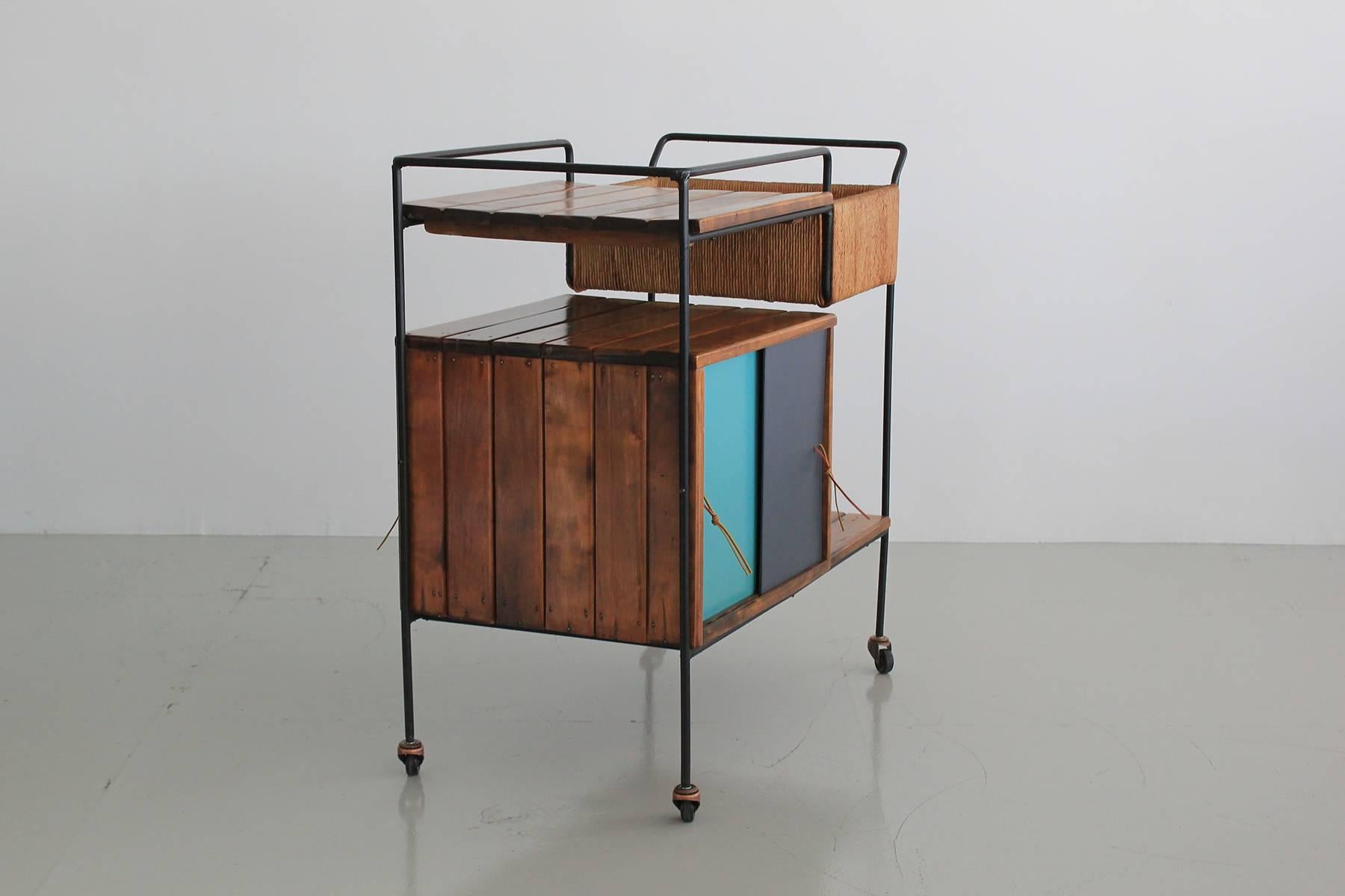 Arthur Umanoff Bar Cart In Excellent Condition In Beverly Hills, CA