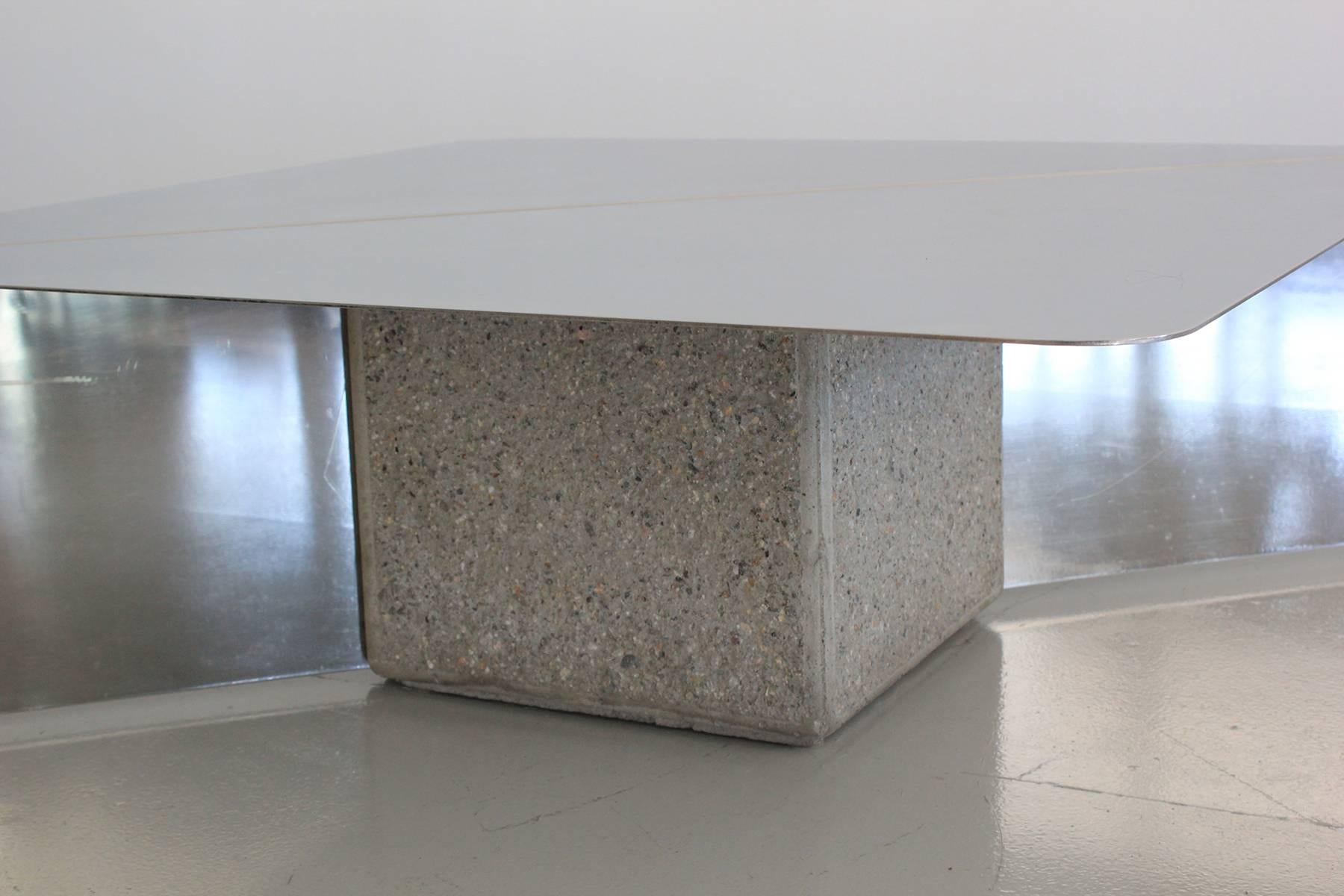 Stainless Steel Saporiti Coffee Table by Giovanni Offredi