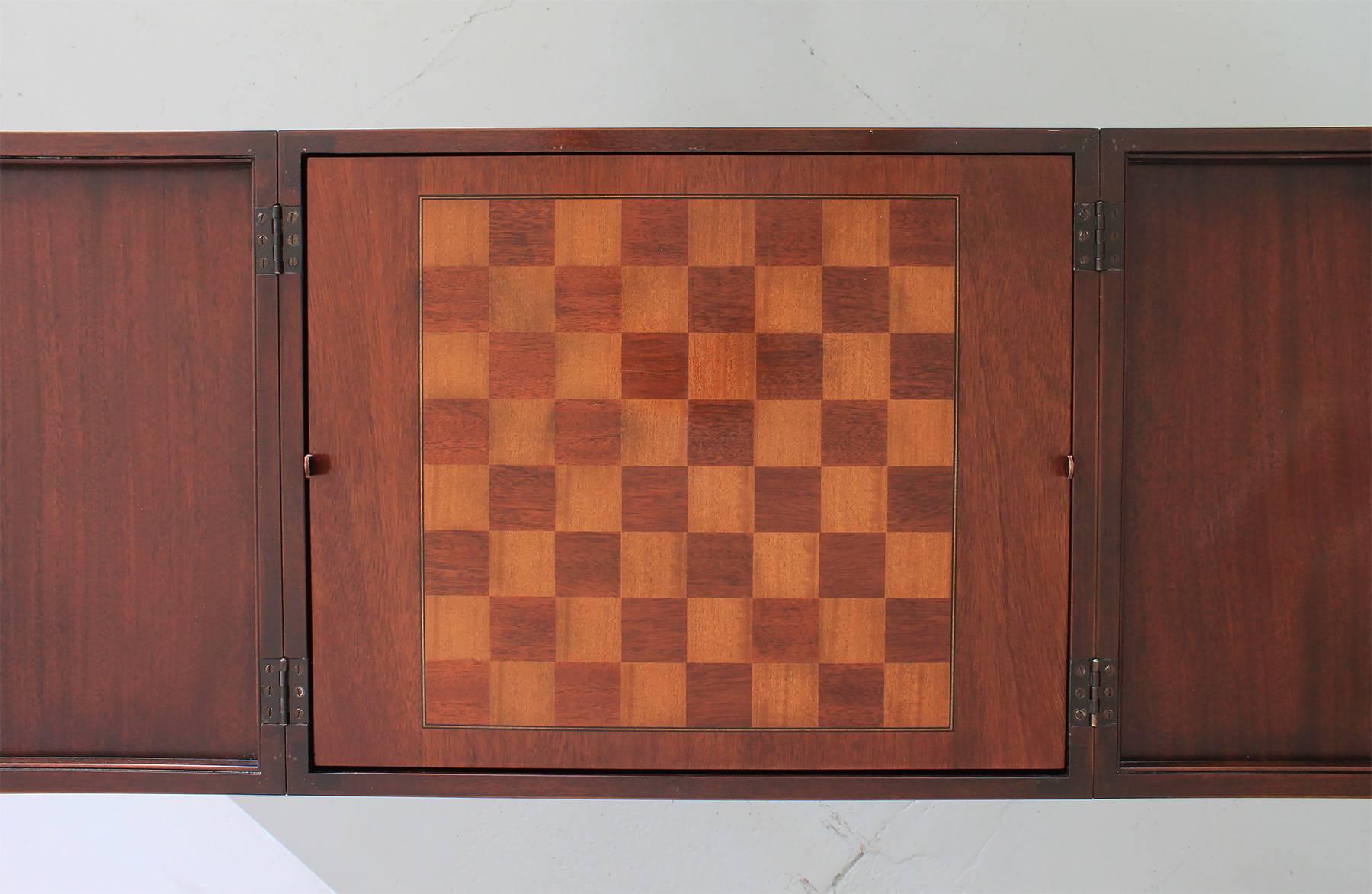 Backgammon or Chess Table by Baker In Excellent Condition In Beverly Hills, CA