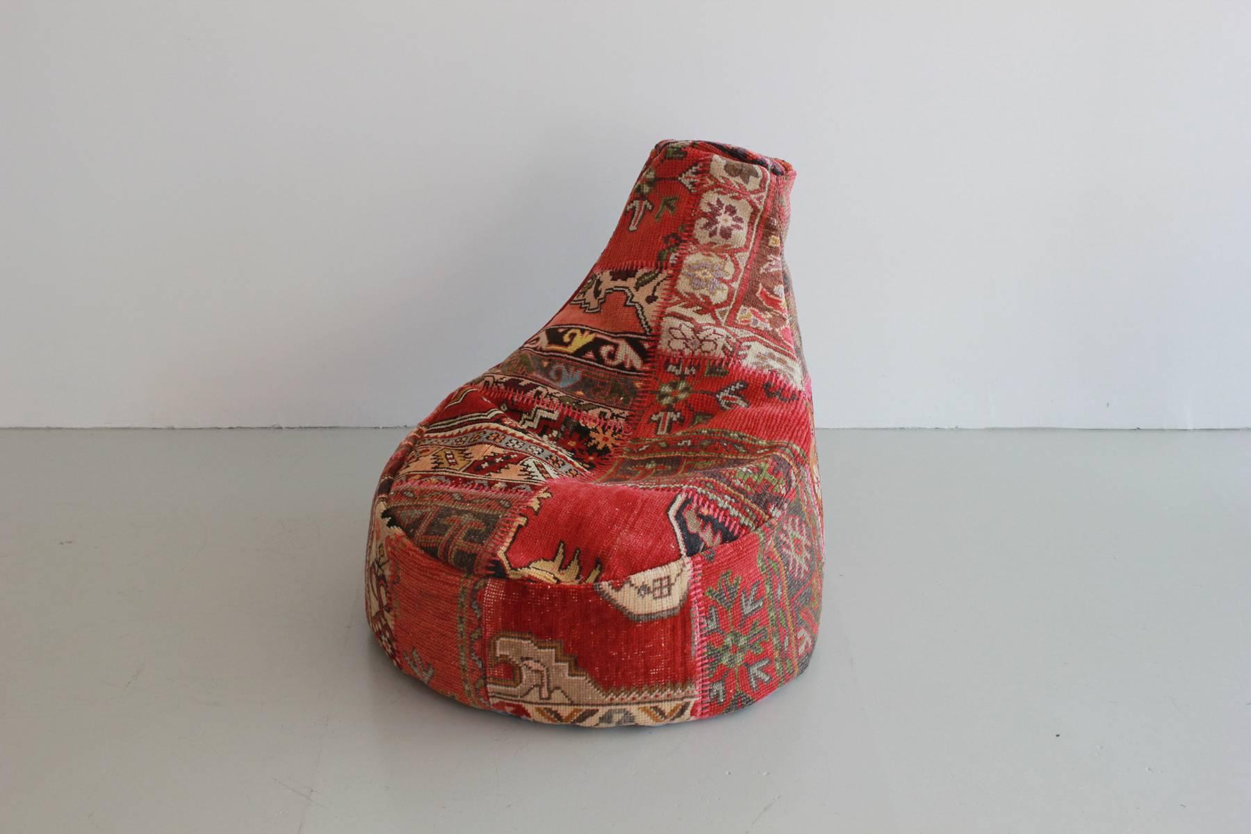 vintage leather bean bag