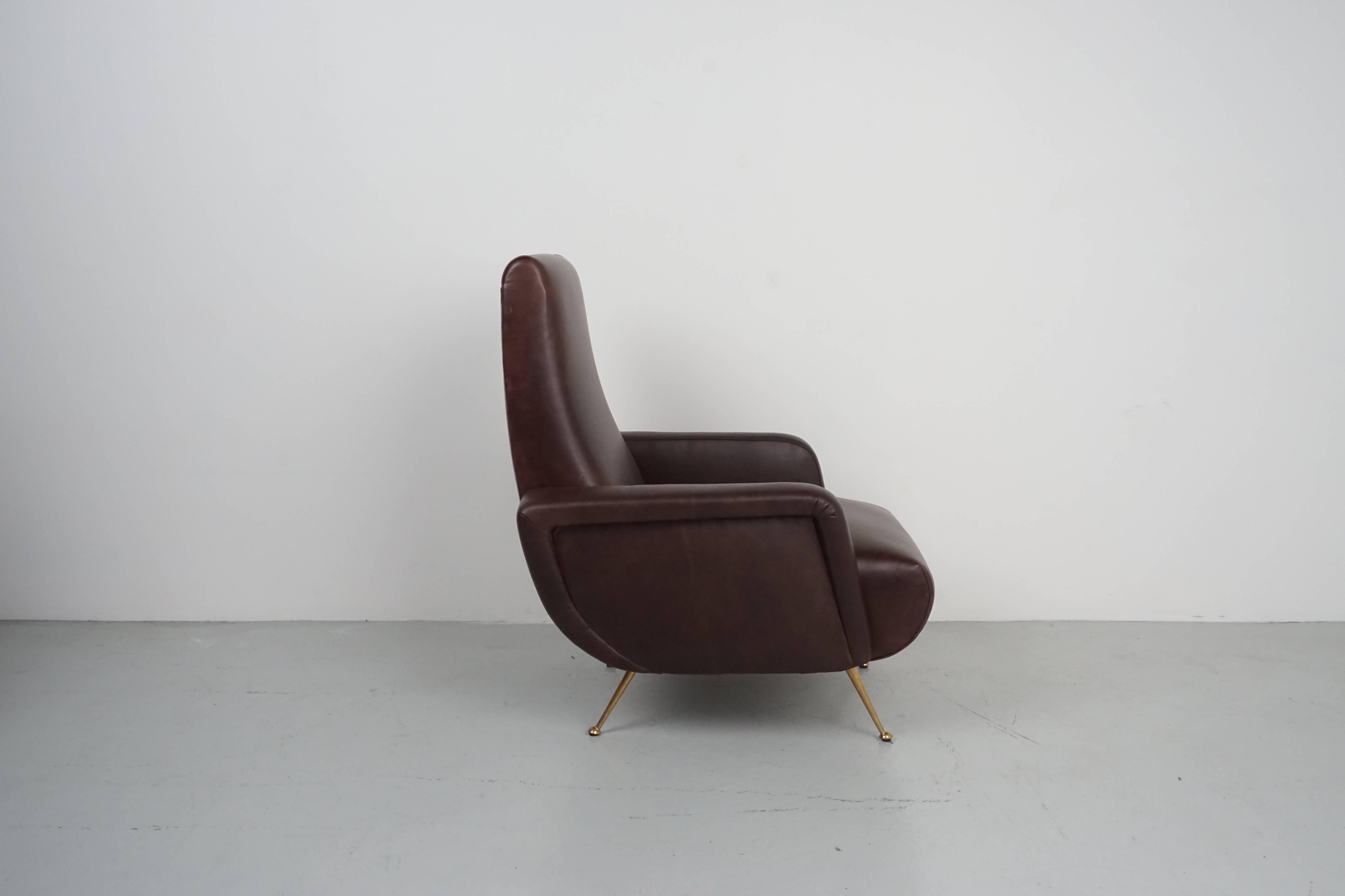 Mid-20th Century Italian Sculptural Leather Chairs