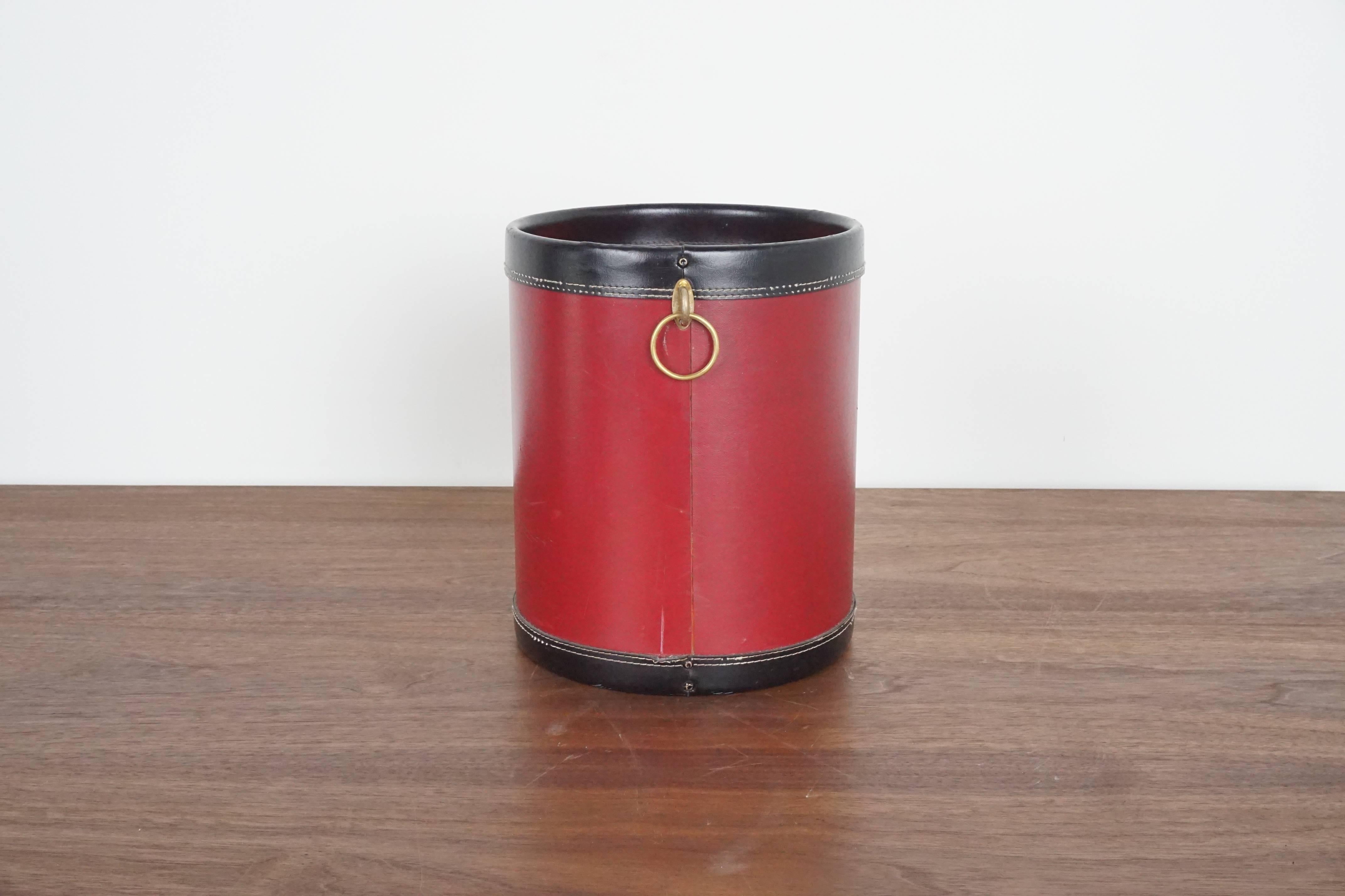 French Jacques Adnet Style Trashcan