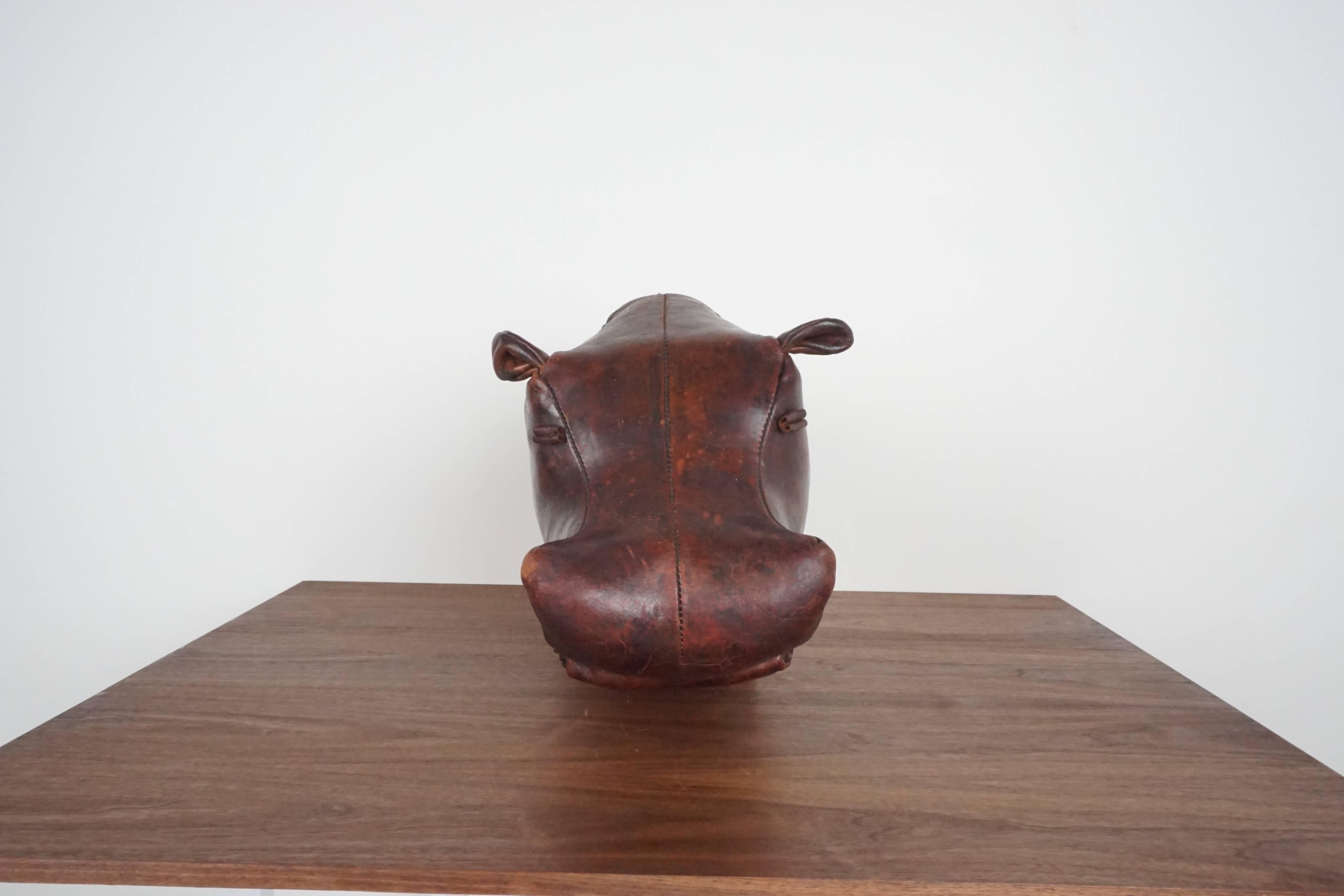 Mid-20th Century Leather Hippo by Omersa for Abercrombie & Fitch