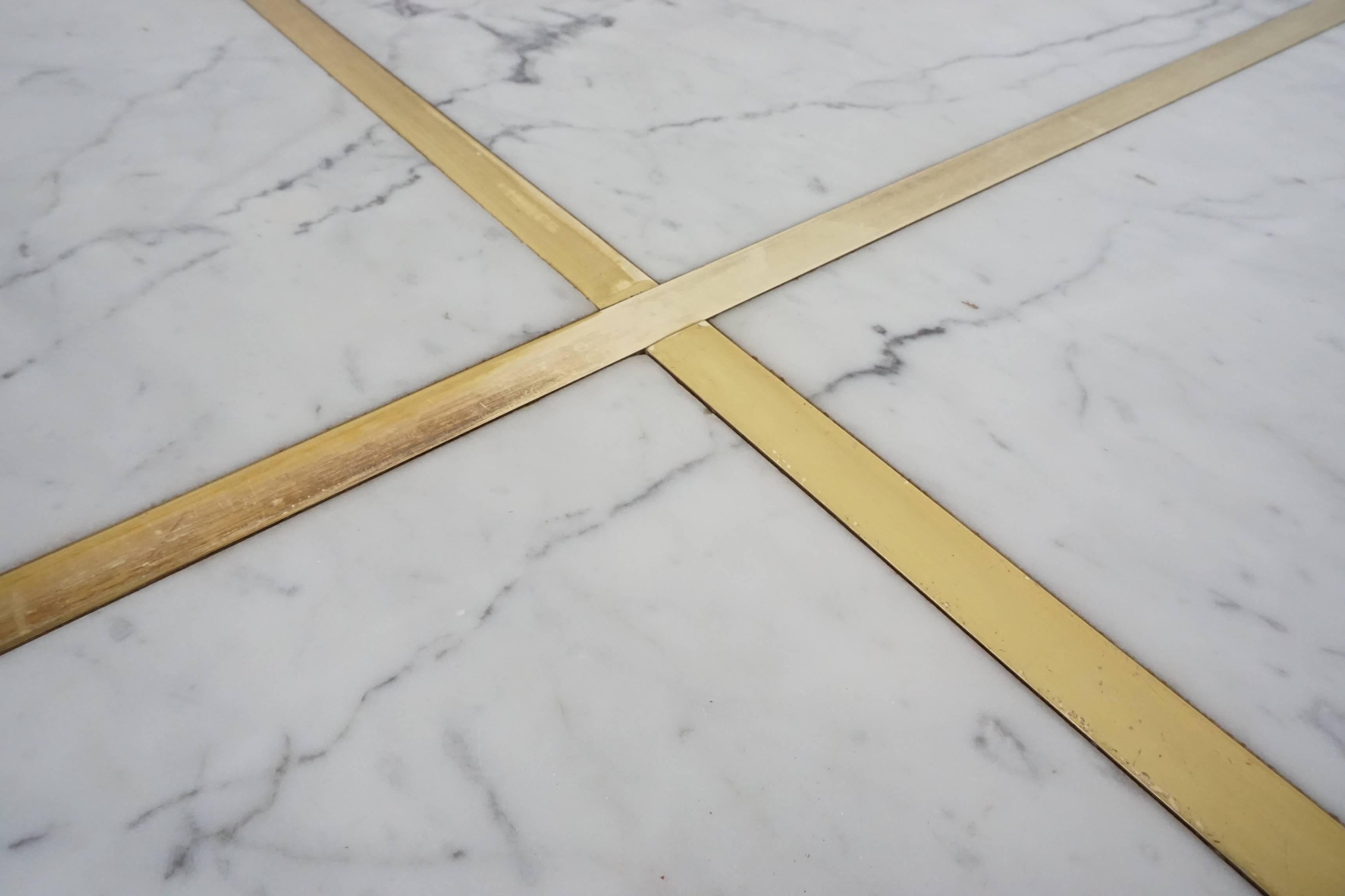 American Italian Brass and Marble Coffee Table
