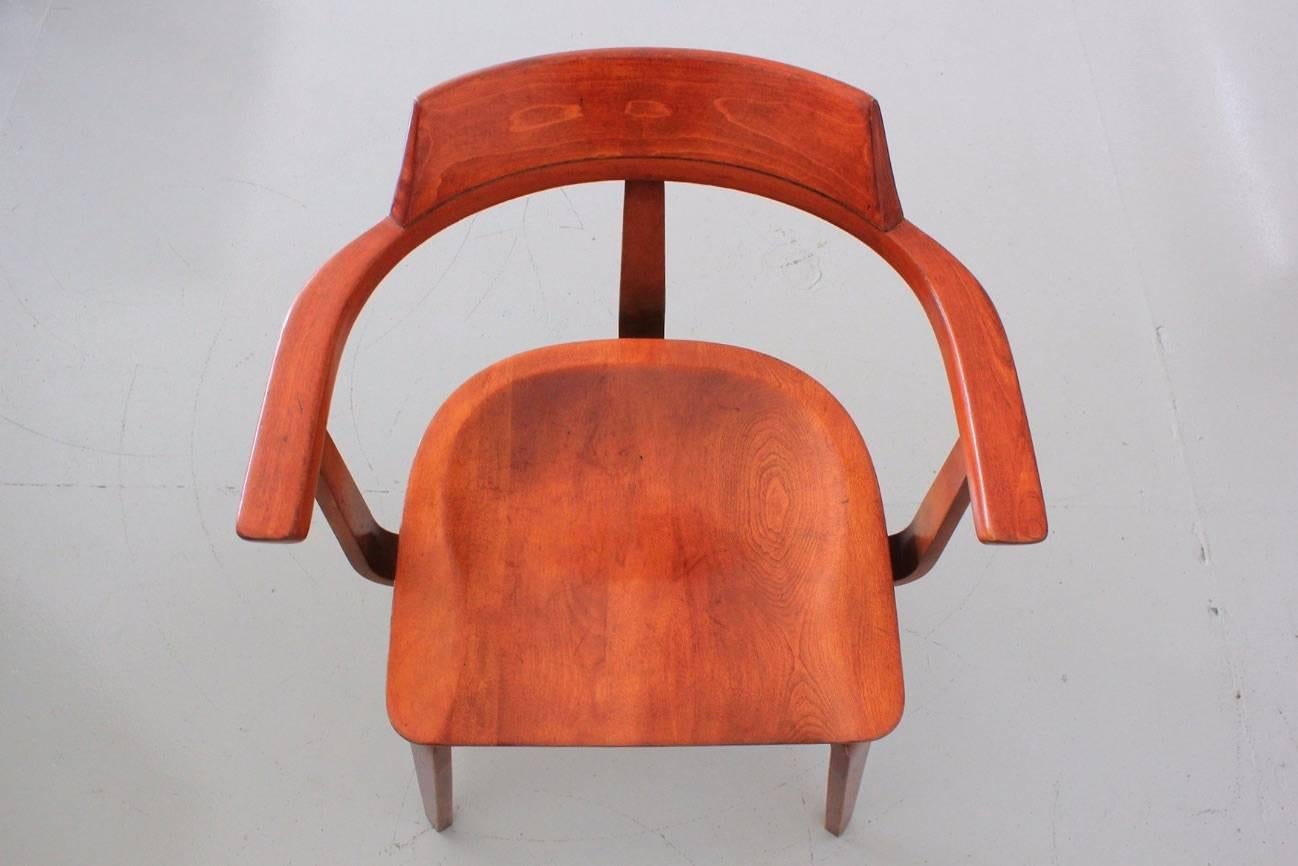 Wood Set of Eight W199 Armchairs by Walter Gropius and Ben Thompson