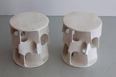 Tavolino illuminato in ceramica di Guy Bareff