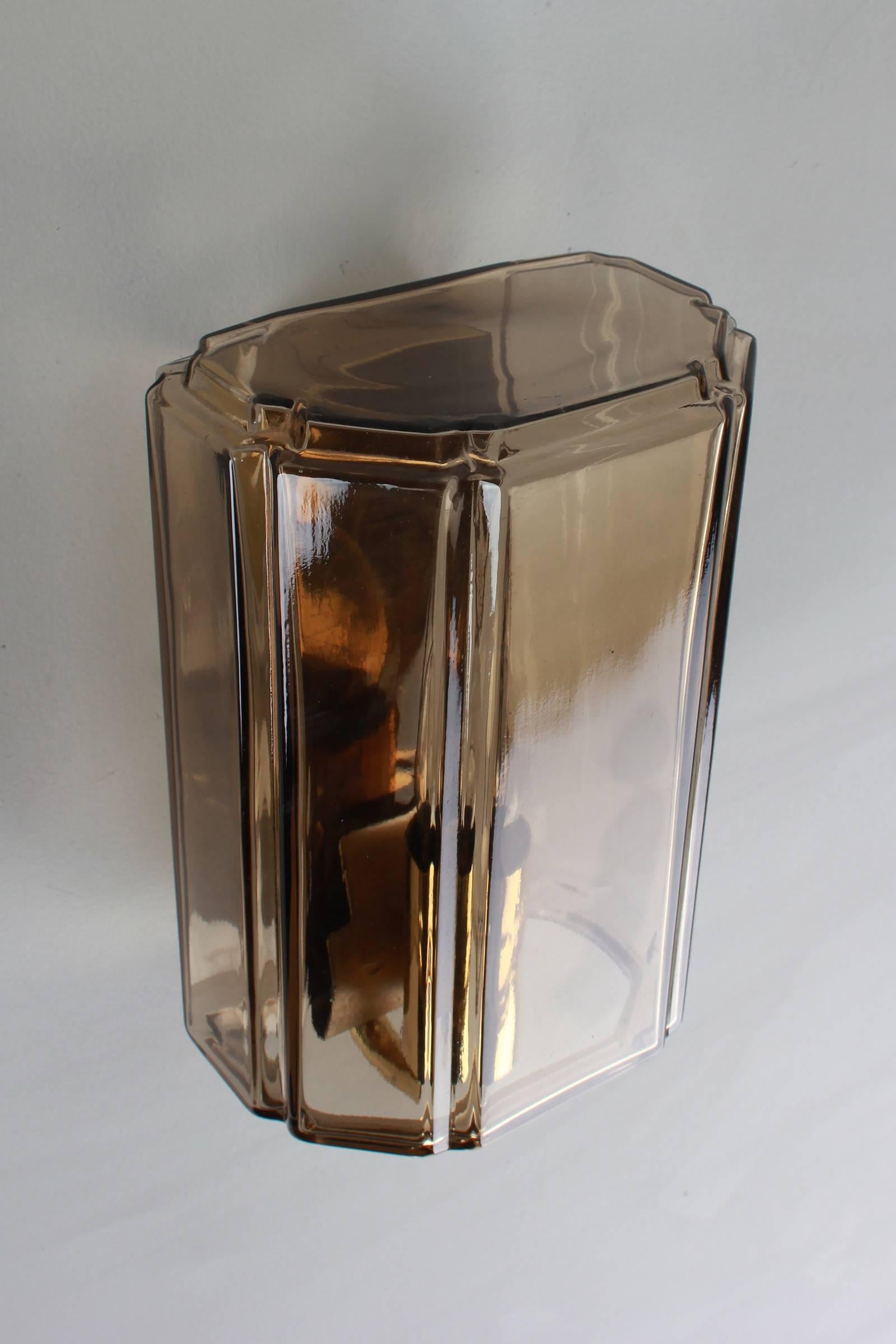 Austrian Smoked Brown Glass Sconces 3