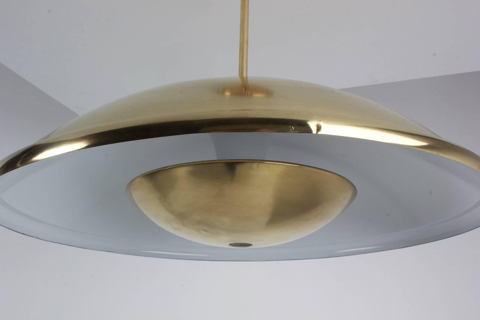Italian Brass Dome Pendant In Good Condition In Beverly Hills, CA