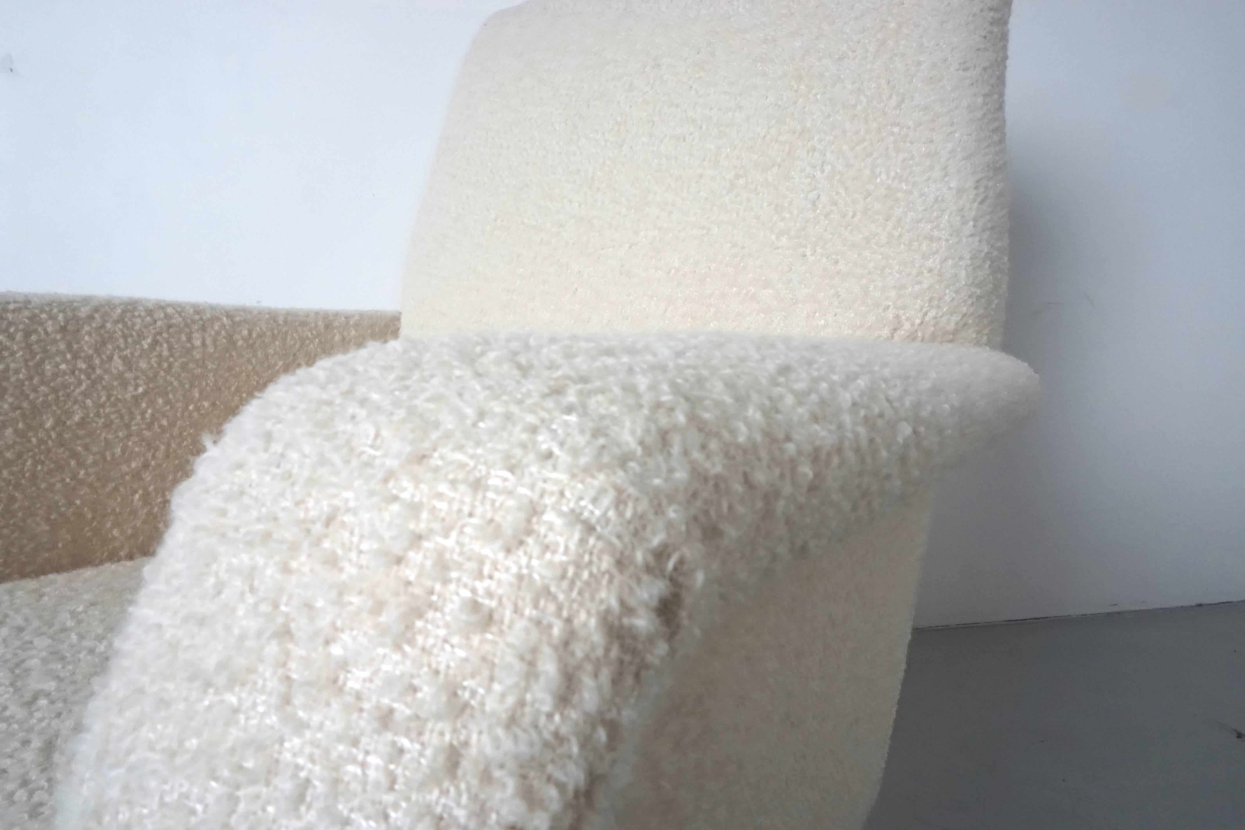 Pair of Italian Armchairs in Wool Boucle 5