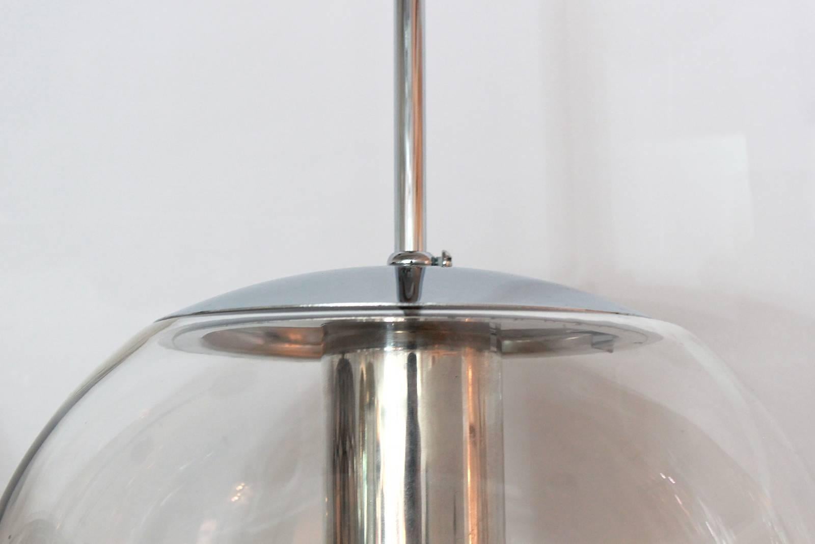German Clear Glass Globe Pendant