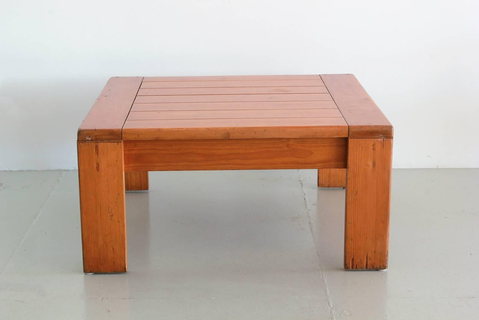 Charlotte Perriand designed coffee table from Les Arcs ski lodge.
Fantastic original patina.
 