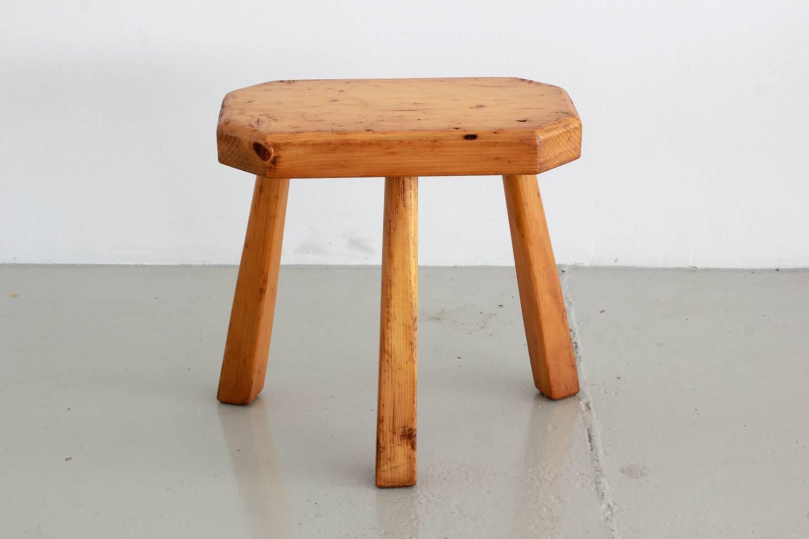 French Perriand Style Stools In Excellent Condition In Beverly Hills, CA