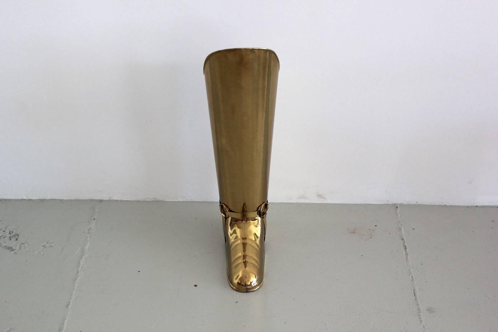 Mid-20th Century Belgian Brass Umbrella Boot