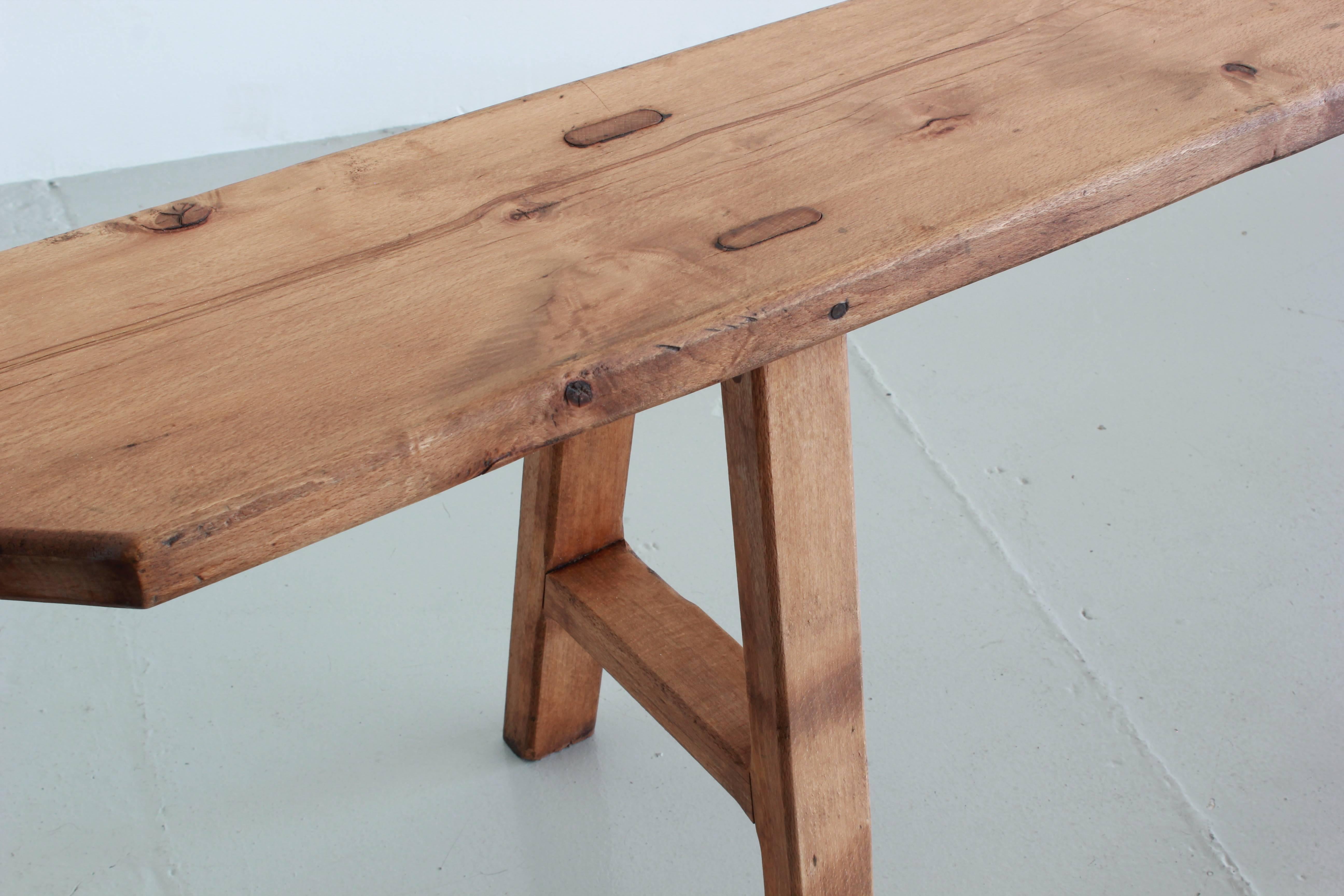 Simple bench from France with wonderful patina and lines.