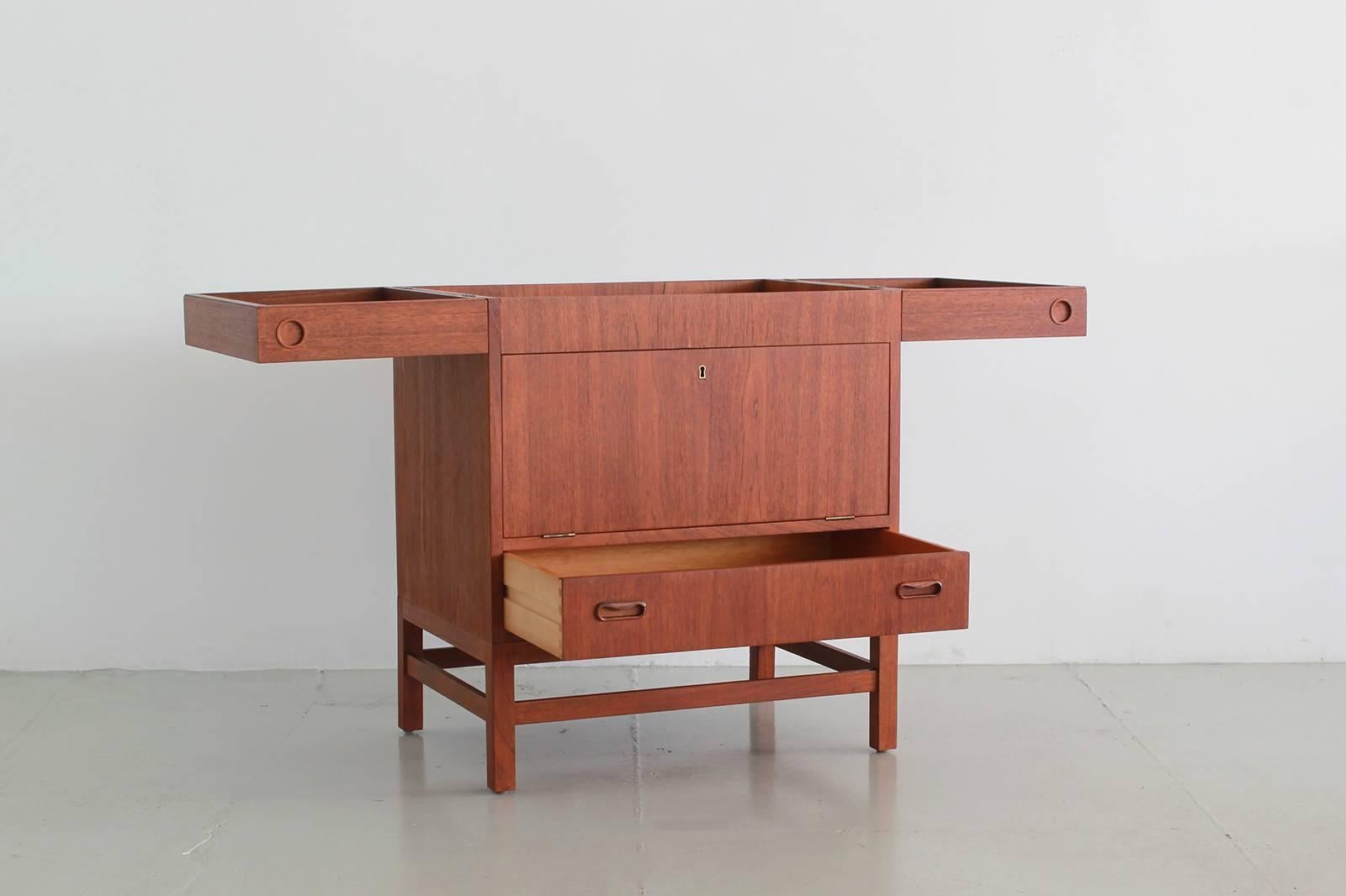 Danish Unique Lift Top Bar Cabinet