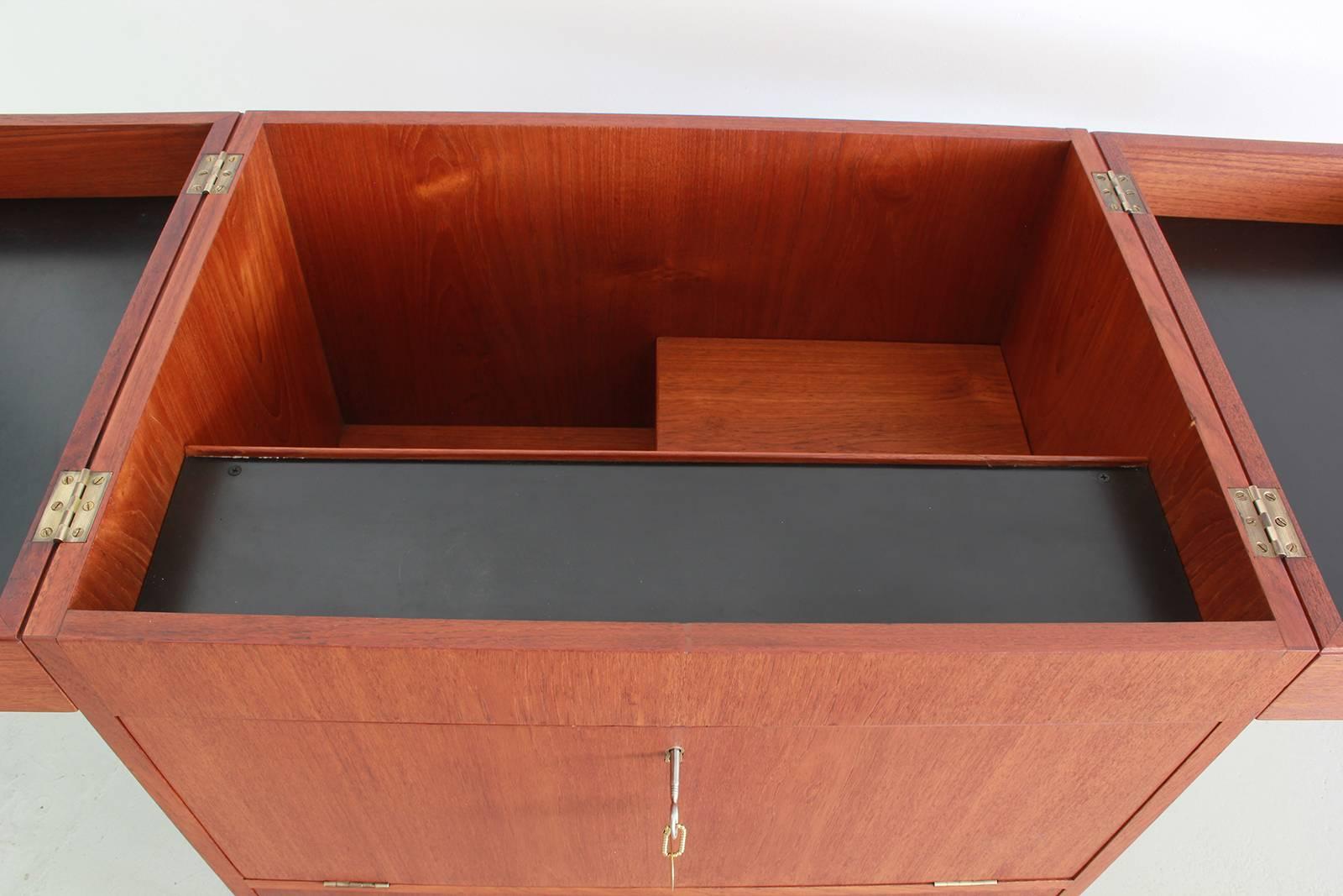 Teak Unique Lift Top Bar Cabinet