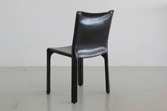 Black Leather 'CAB' Chairs by Mario Bellini for Cassina