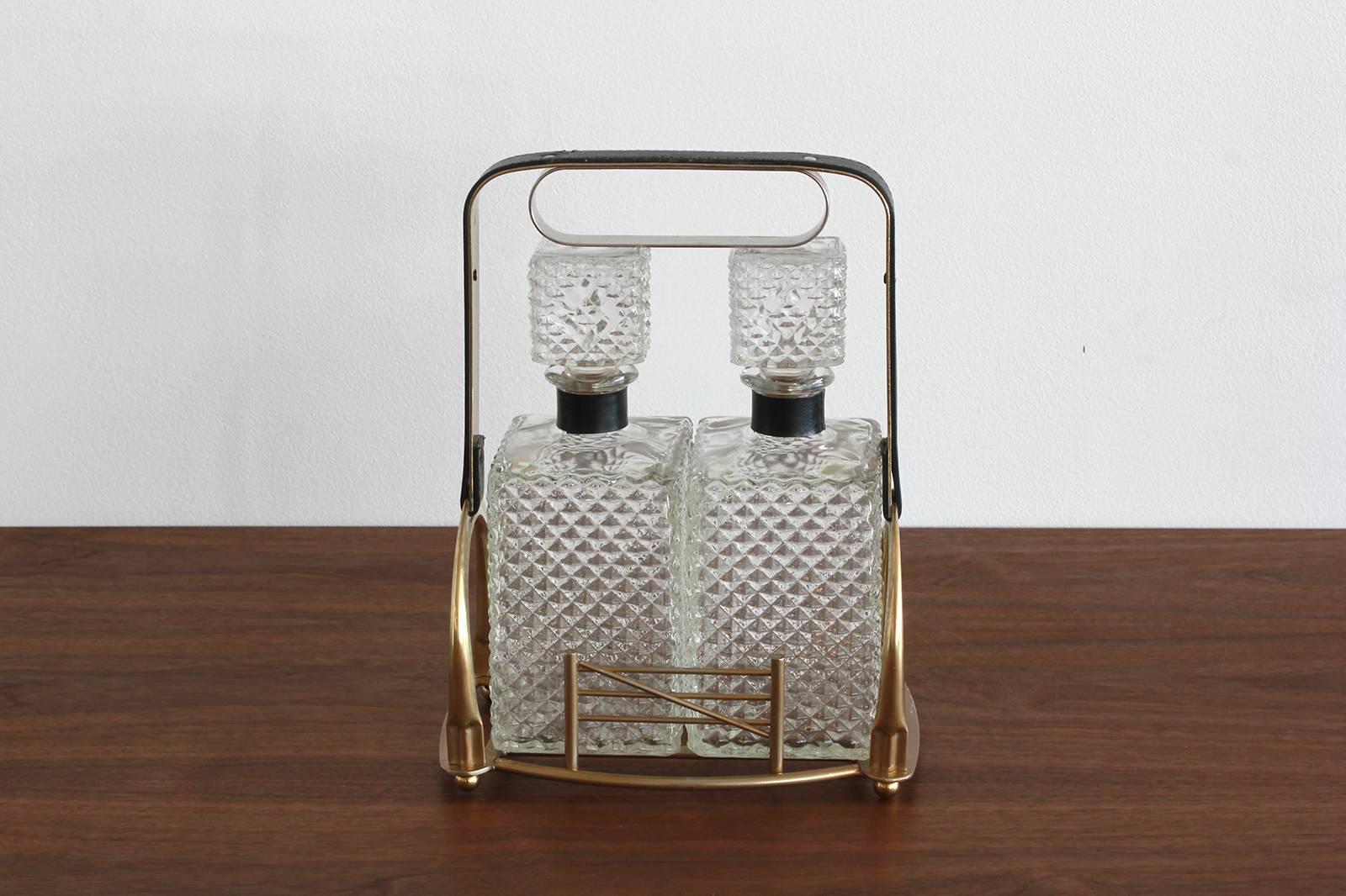 French Jacques Adnet Decanter Set