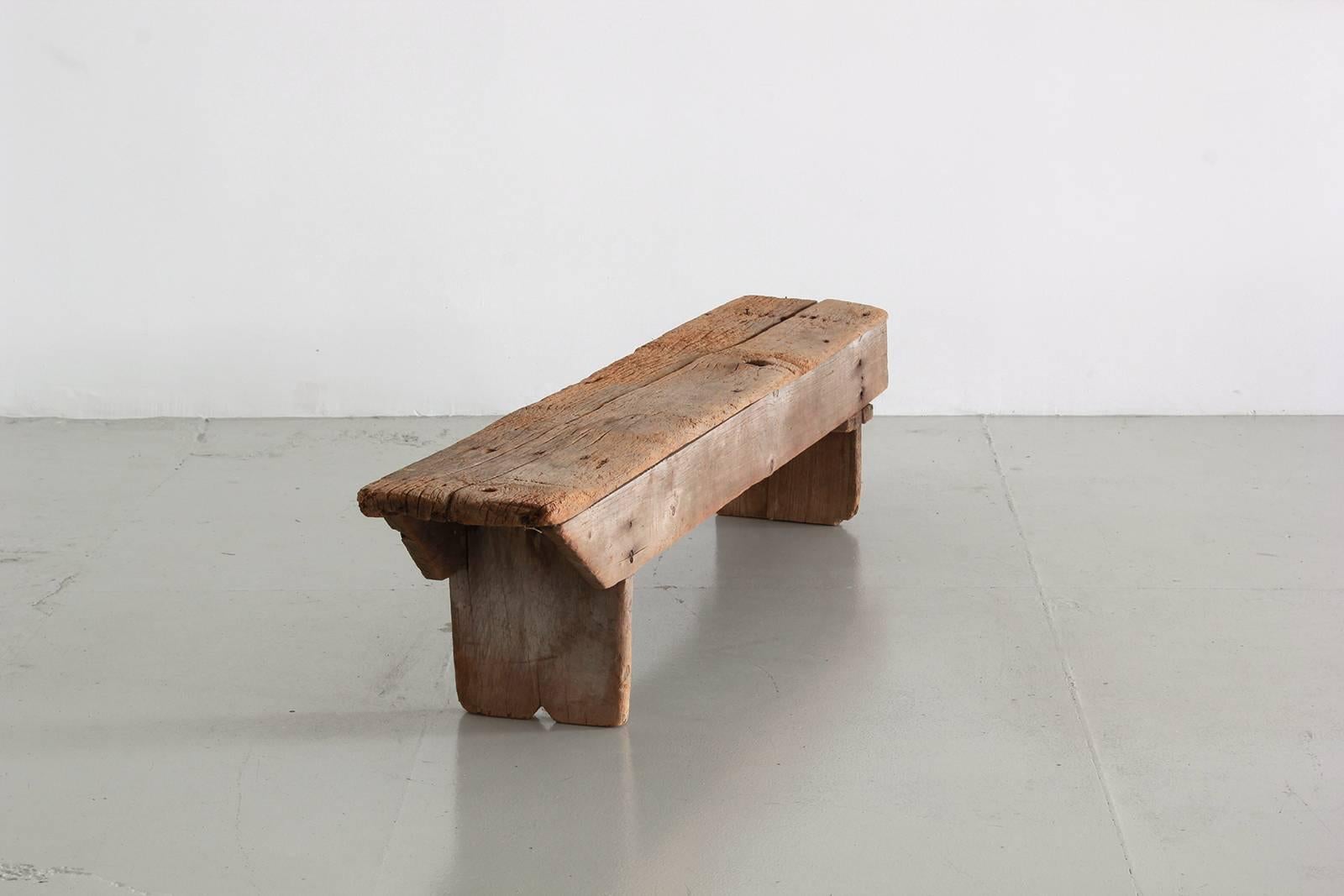 Turn of the century Primitive wood bench with great lines and character.