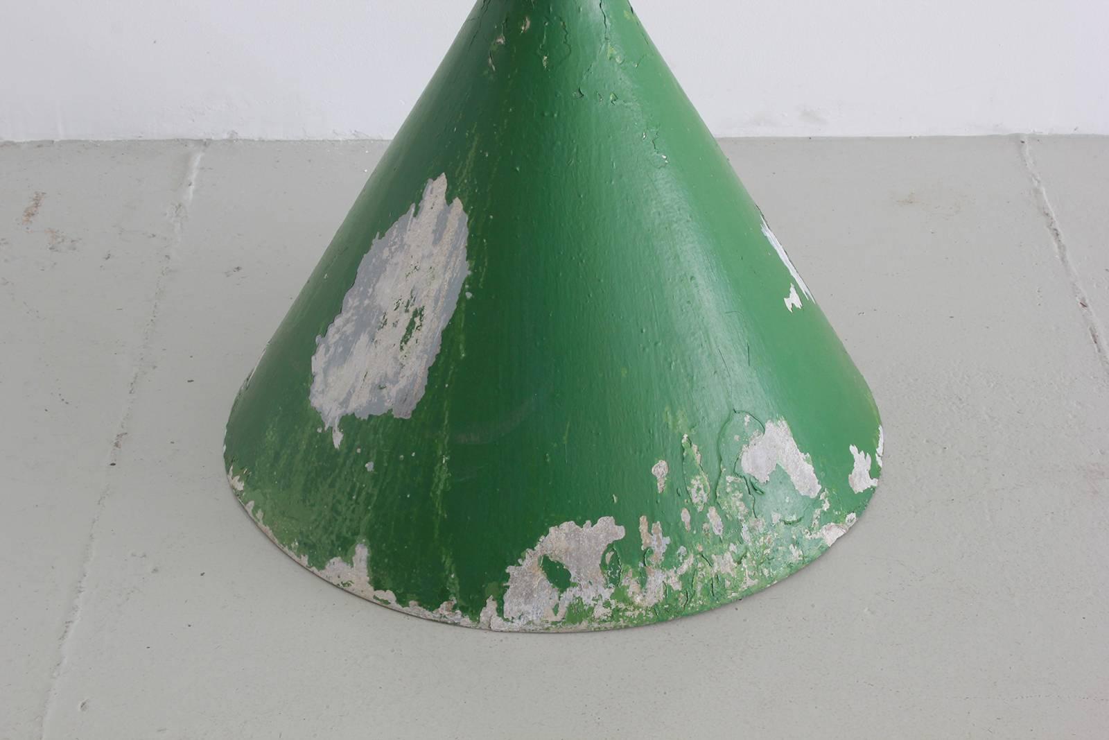 Swiss Willy Guhl Tall Hourglass Pot in Green Paint