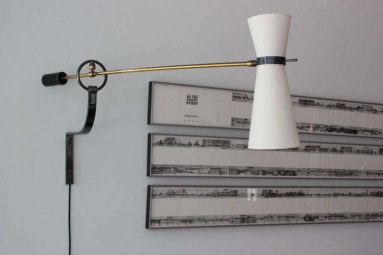 French Articulating Swing Arm Wall Sconce in Style of Jacques Biny at