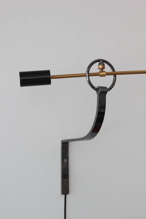 French Articulating Swing Arm Wall Sconce in Style of Jacques Biny at